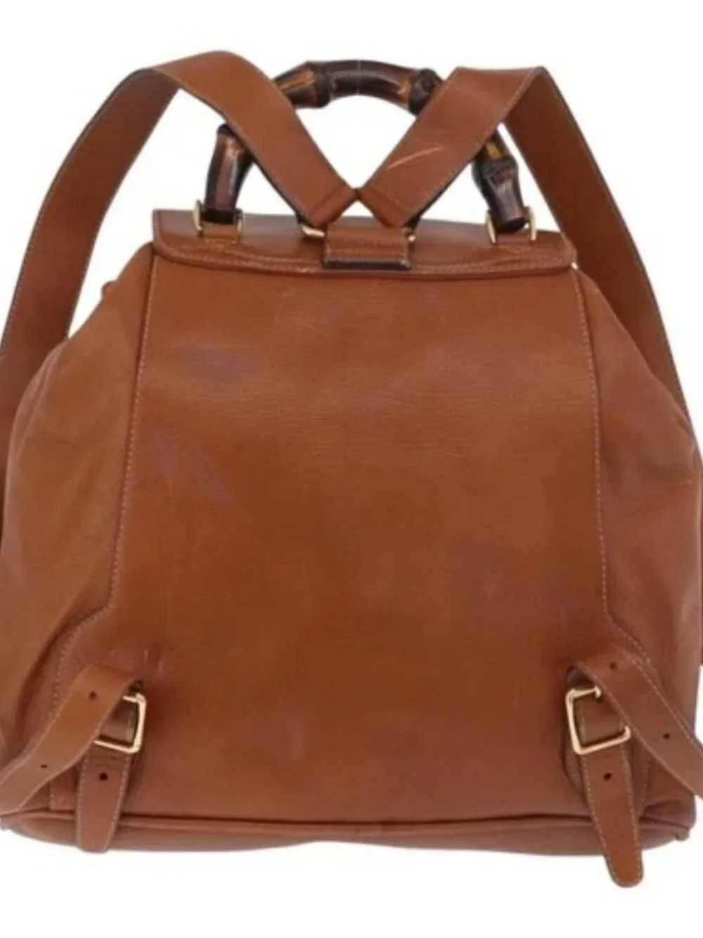 GUCCI Bamboo Backpack Leather Brown Gold 003 58 0016 Auth bs35671